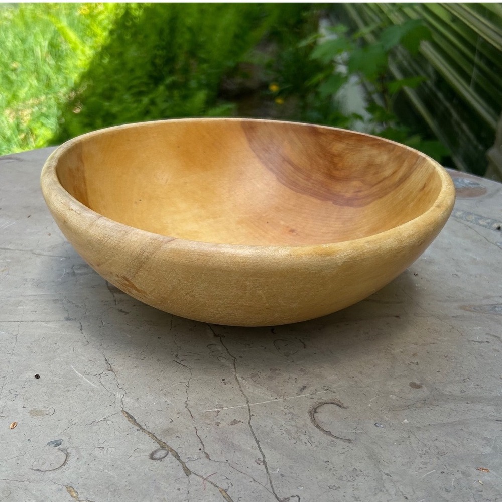Vintage Maple‎ Wood Bowl Large Tan Hand Turned Baribocraft MCM 10.5" Honey Gold